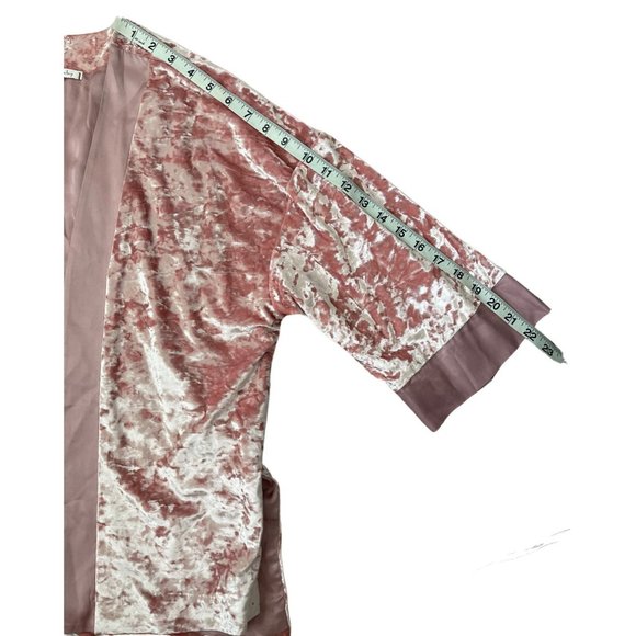 Free People Willow‎ & Clay Crushed Velvet Kimono Cardigan Pink XS/S Boho NWOT - Picture 9 of 12